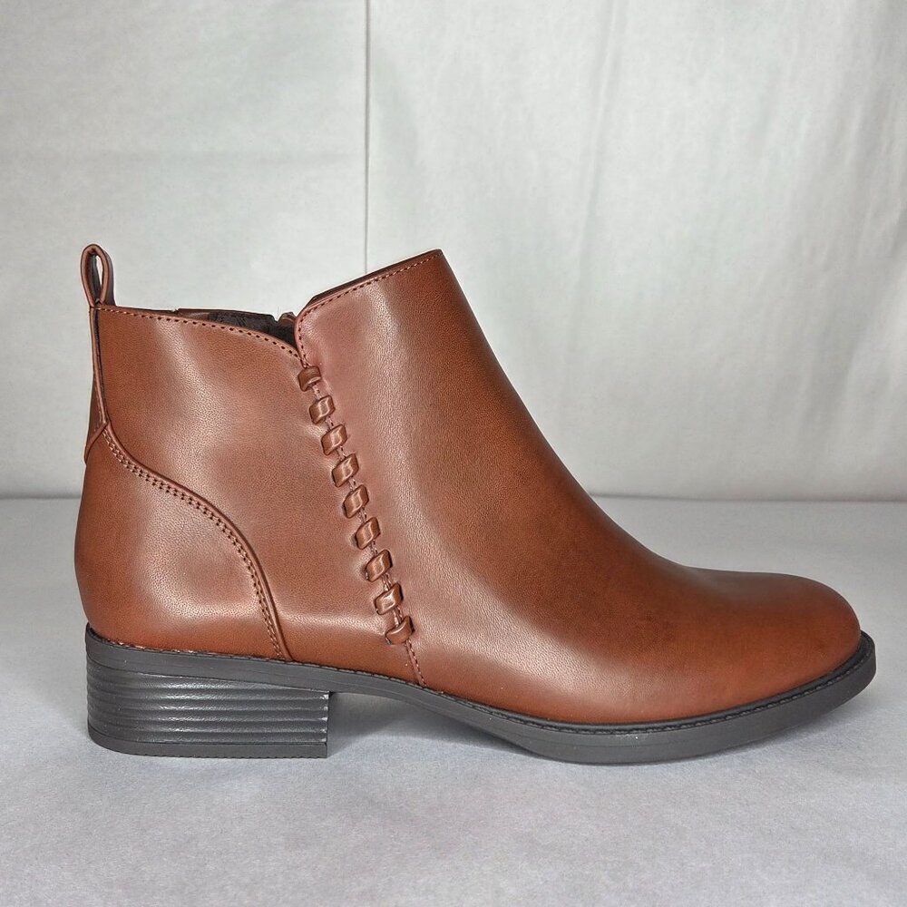 Easy Spirit Women's Lorand 3 Brown Faux Leather Ankle Boots